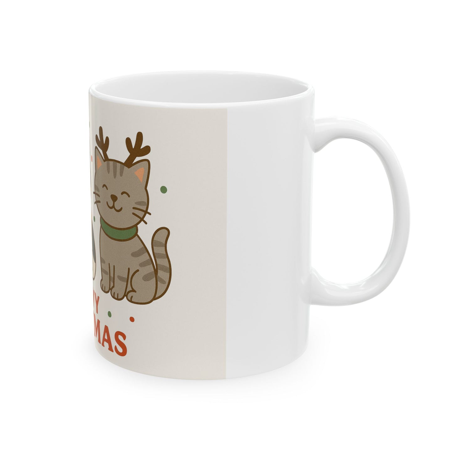Meowy Christmas Cats Mug | Ceramic Holiday Coffee Cup