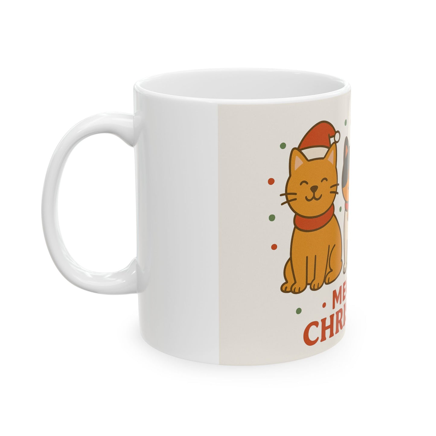 Meowy Christmas Cats Mug | Ceramic Holiday Coffee Cup